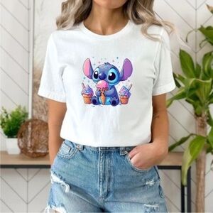 Stitch Ice Cream Graphic T Shirt
